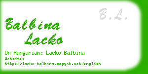 balbina lacko business card